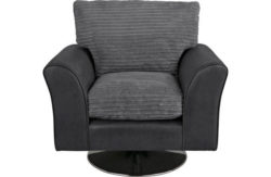 HOME New Bailey Jumbo Cord Swivel Chair - Charcoal